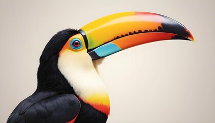 A vibrant icon of a toucan with a colorful beak