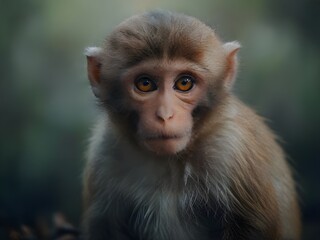 Capturing the beauty of monkey macro photography in the morning day