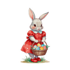 easter bunny with easter eggs