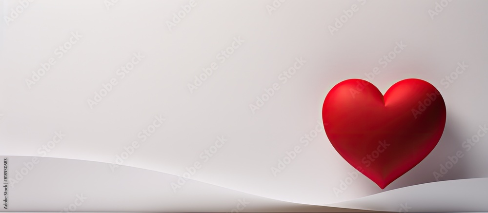 Poster a red paper heart is depicted against a white background with a separation of space around the image