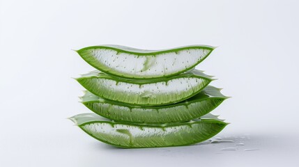 aloe vera slice on a white background with clipping path