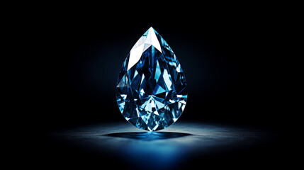 blue diamond on black background.