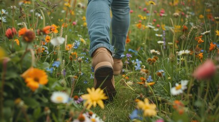 Walking through a meadow
