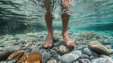 Feet in water