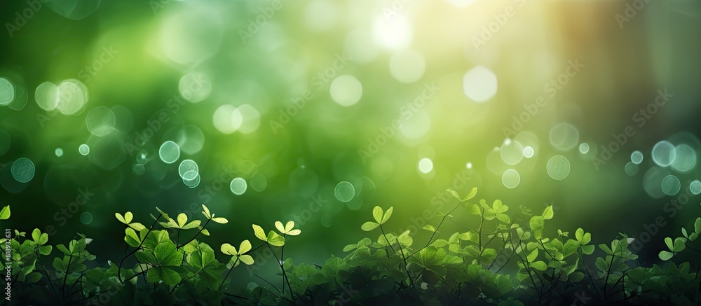 Poster a beautifully designed wallpaper landscape with a green background illuminated by sunlight creates a