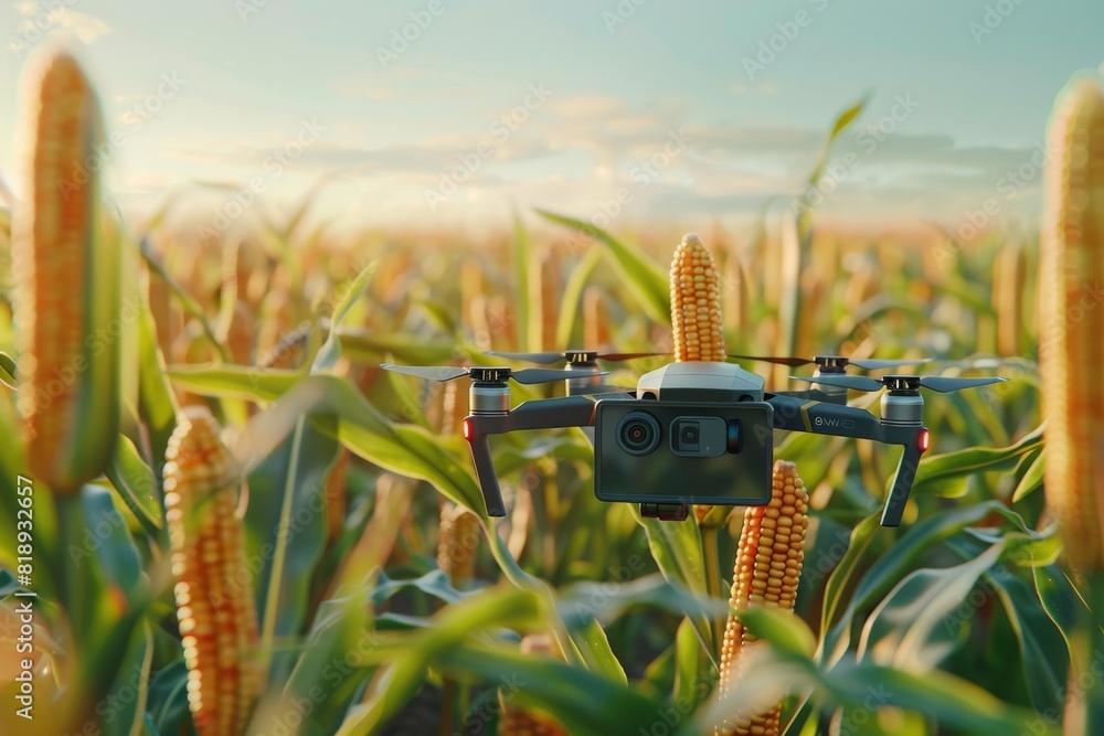 Poster crop protection with agritech drone systems for farm automated farming using pesticide application i
