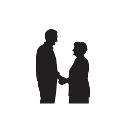 Grandparent silhouette. Old couple vector illustration. Grandfather and grandmother vector.