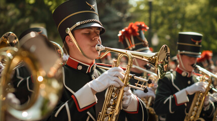 Marching bands play somber melodies, setting the tone for reflection and gratitude during the...