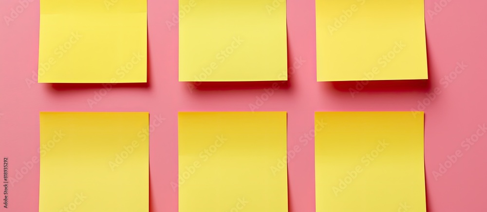 Poster there are four blank sticky notes specifically used as a copy space image