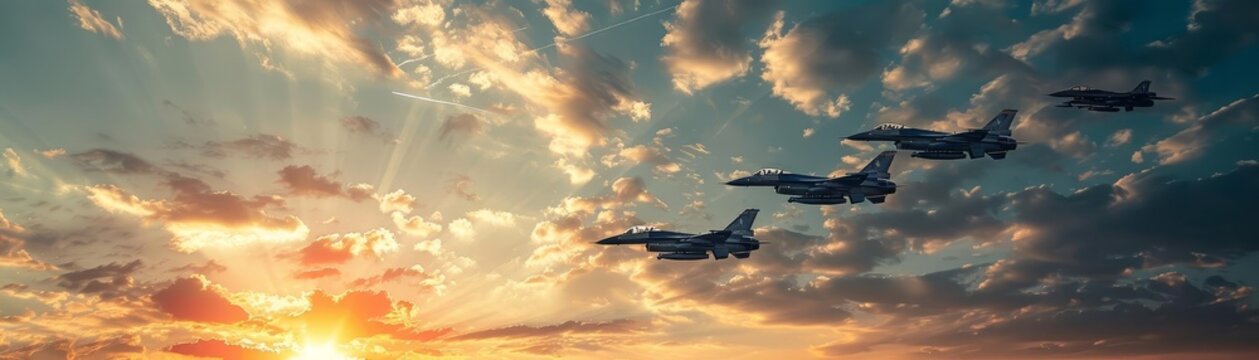 A flyover by military jets in a missing man formation on Memorial Day, observed by a silent crowd