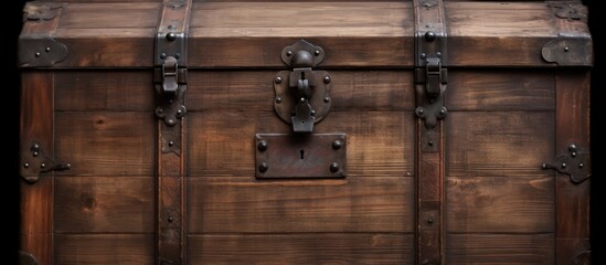 The image shows a close up of a vintage wooden chest perfect for using as a copy space image