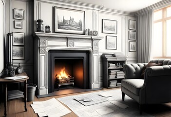 fireplace in living room (104)