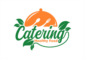catering service  logo template with hand written calligraphy