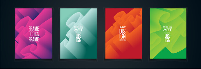 Wavy shape with colorful rainbow design modern background. Minimal style for creative covers, dynamic layer template multicolored line and loops, presentation corporate identity vector illustration 