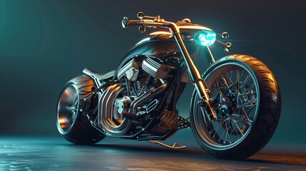 A futuristic motorcycle 