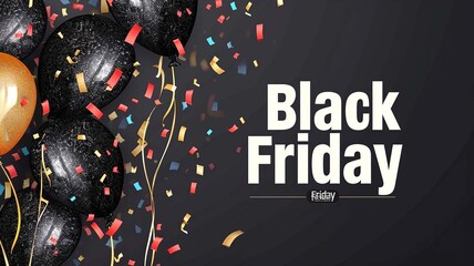 Red and Black Balloons Black Friday Sale. Selective focus. Generative AI,