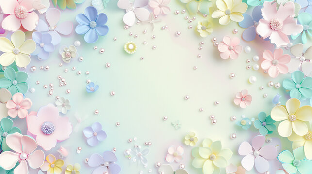 Fototapeta pastel-colored flowers wallpaper background