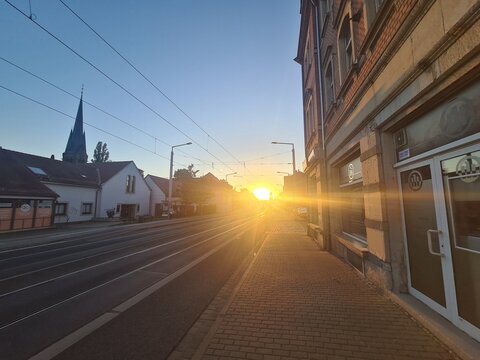 Beautiful Sunset in Altleuben/Dresden, Germany (Saxony)