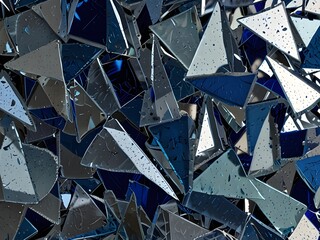 Glass shards, clear and blue, shattered texture, generative AI