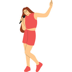 Singer Flat Illustration