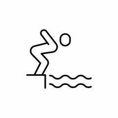 pool jumping trampoline sea icon