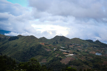 panoramic view of Kundasang town in Sabah Malaysia