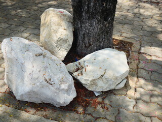 Large white stones for garden decoration