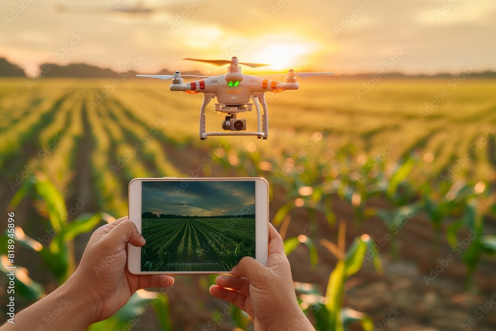 Poster drone sensors for farming technology and crop irrigation spray using optimization nozzles for high-t