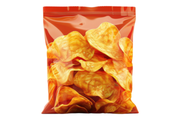 Bag of chips isolated on transparent background