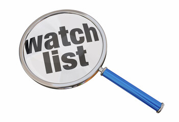 Watch List Magnifying Glass Keep Track Important Things Watchlist 3d Illustration