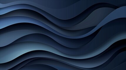Modern abstract banner design with dark blue paper waves.
