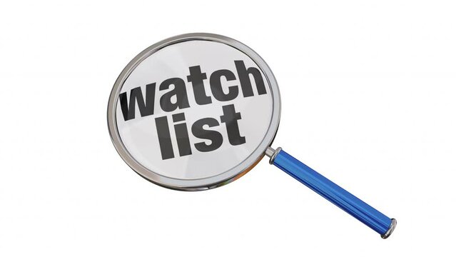 Watch List Magnifying Glass Keep Track Important Things Watchlist 3d Animation