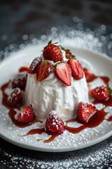 cake with strawberries. Selective focus