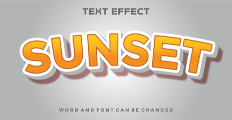 Sunset editable text effect