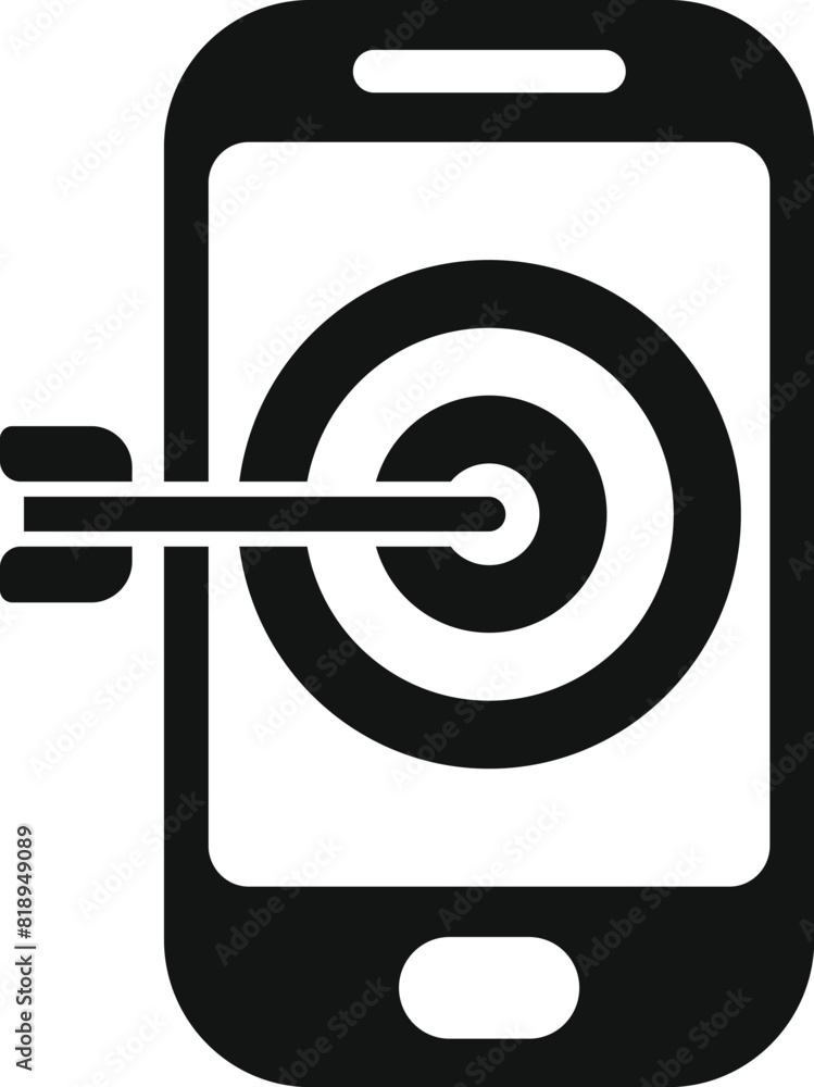 Poster precise mobile targeting icon for digital marketing campaigns and advertising strategies, using smar