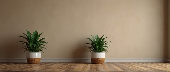 empty room interior background beige wall pot | modern luxury living room | empty room for copyspace | texture background 