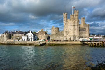 Caernarfon Old town and castle, Wales, UK