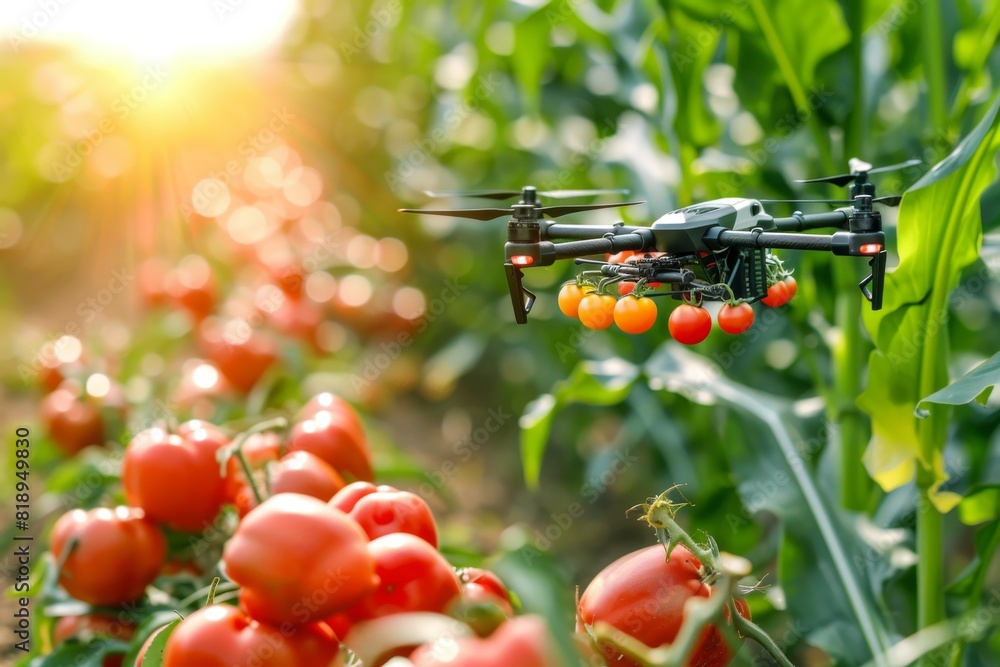 Poster meticulously organized farm layout utilizing drone technology for smart agricultural practices in re