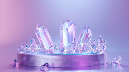 Crystal podium diamond 3d background 