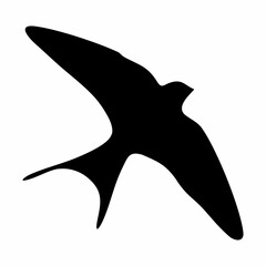 black silhouette or illustration of a swallow