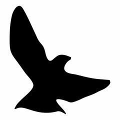 black silhouette or illustration of a swallow