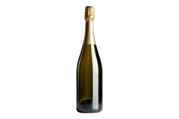 Bottle of champagne isolated on transparent background