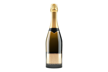 Bottle of champagne isolated on transparent background