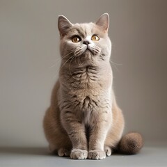 British Shorthair Cat Radiant Studio Portrait of a Wellgroomed Show Cat