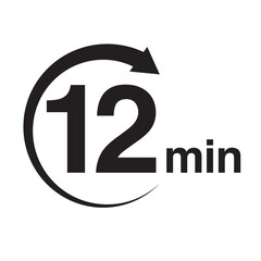 12 minute arrow timer icon vector illustration eps