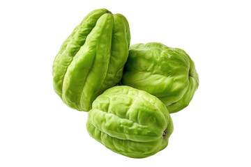 Fototapeta premium Chayote fruits isolated on transparent background