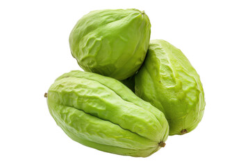 Fototapeta premium Chayote fruits isolated on transparent background