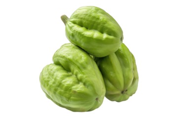 Chayote fruits isolated on transparent background