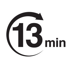 Obraz premium 13 minute arrow timer icon vector illustration eps