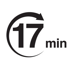 17 minute arrow timer icon vector illustration eps